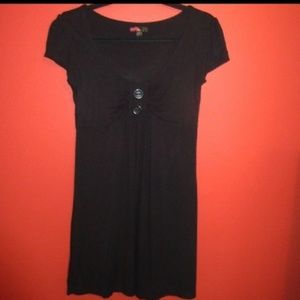 Forever 21 Black Dress with Buttons Size Medium